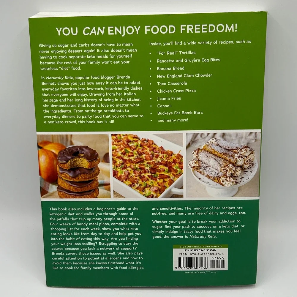 Naturally Keto 125 Low‎ Carb Sugar Free Allergy Friendly Recipes Cookbook Paper